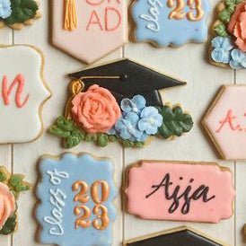 Floral Grad Cap Cookie Cutter