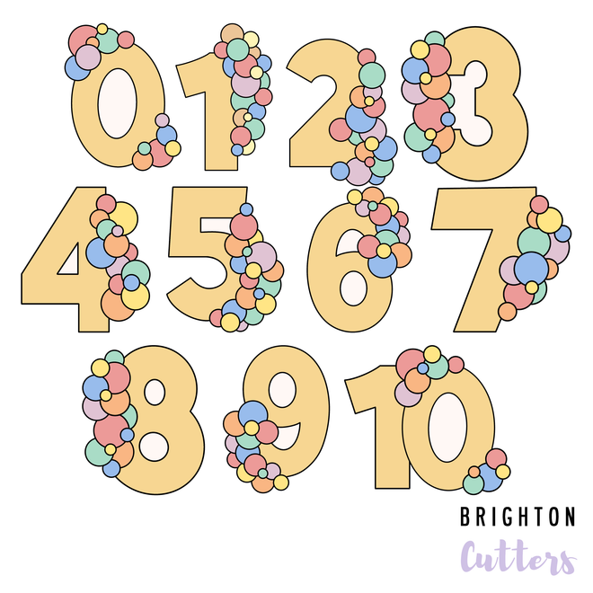 Balloon Garland Number Cookie Cutters