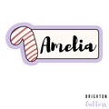 Candy Cane Name Plaque Cookie Cutter