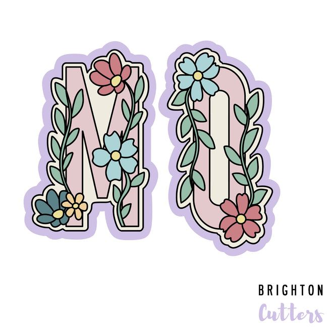 Floral MOM Letter Cookie Cutter Set