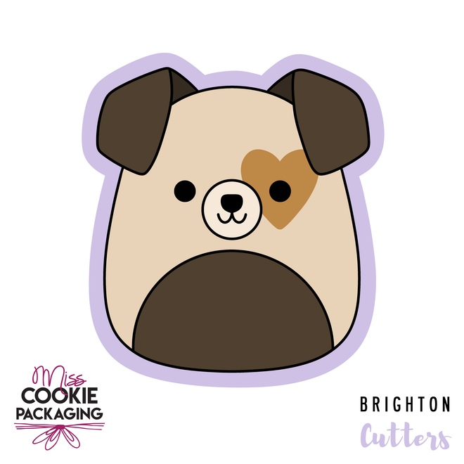 Plush Squish Dog Cookie Cutter for Miss Cookie Packaging’s Hugs & Squishes Greaseproof Backer
