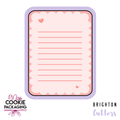 Love Letter Cookie Cutter for Miss Cookie Packaging’s Love Letter Greaseproof Backer