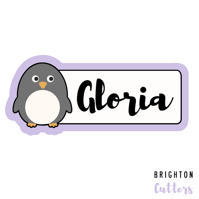 Penguin Name Plaque Cookie Cutter