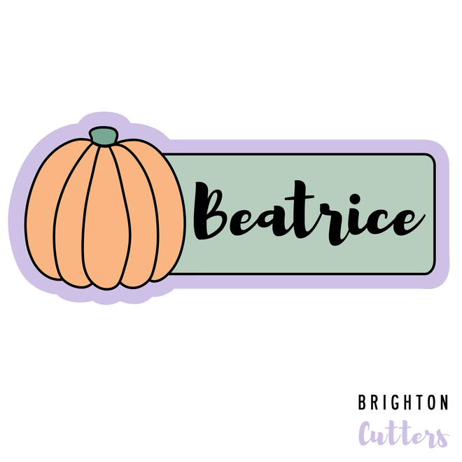 Pumpkin Name Plaque Cookie Cutter