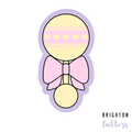 Baby Rattle with Bow 2 Cookie Cutter