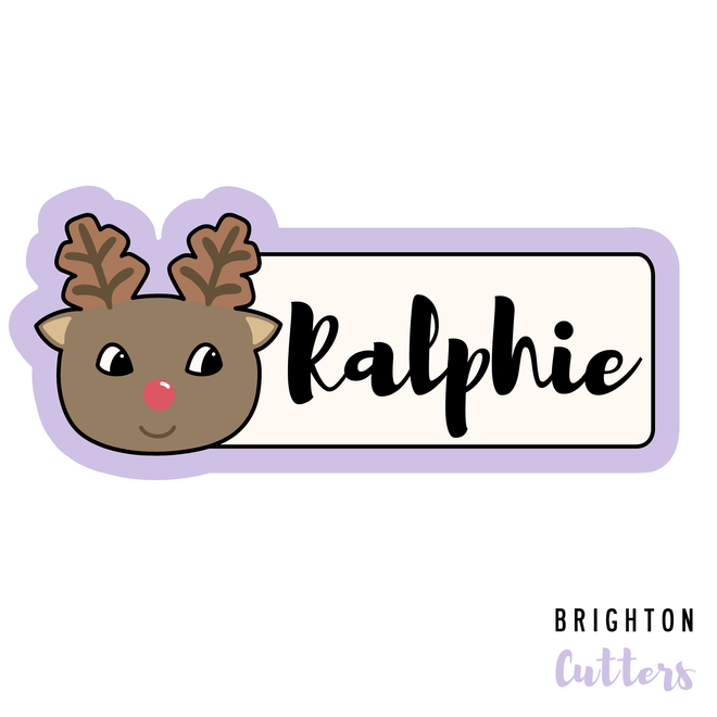 Reindeer Name Plaque Cookie Cutter