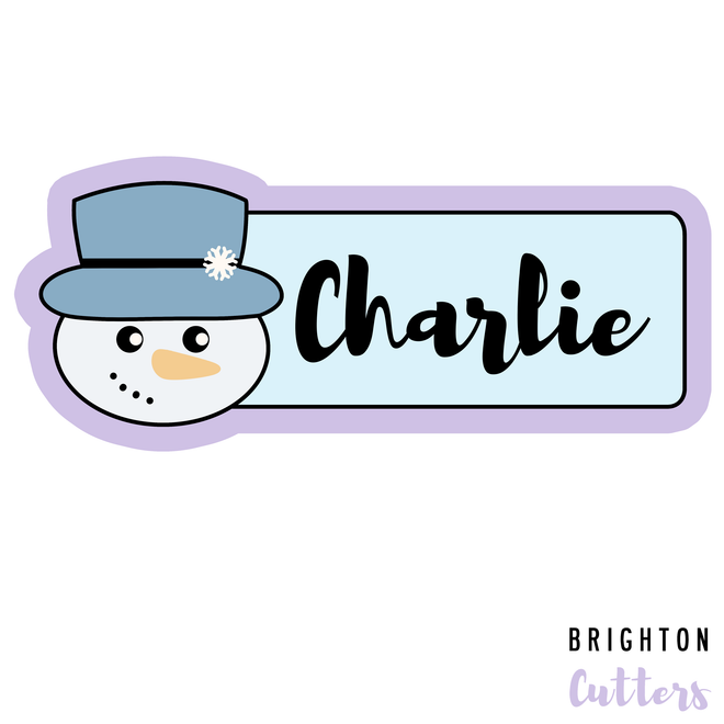 Snowman Name Plaque Cookie Cutter