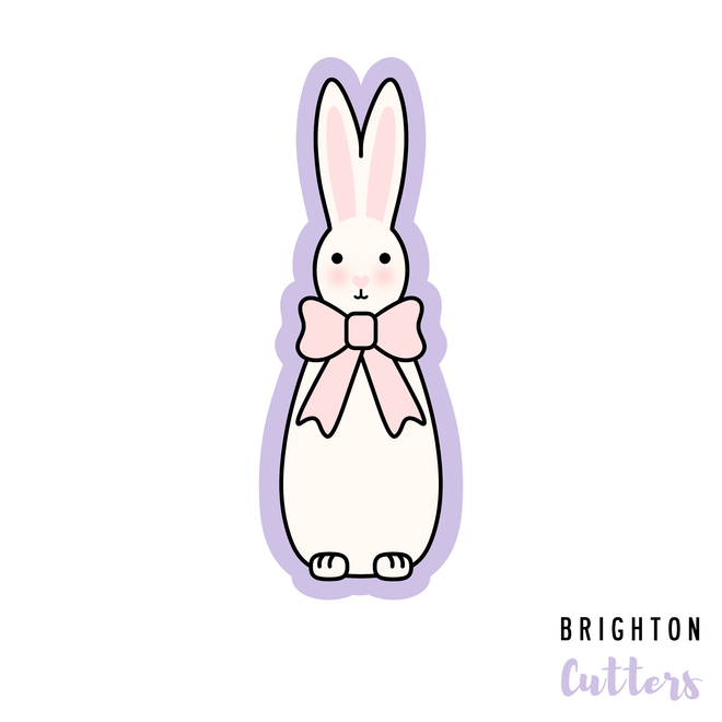 Skinny Easter Bunny with Bow Cookie Cutter