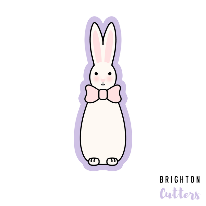 Skinny Easter Bunny with Bow Cookie Cutter