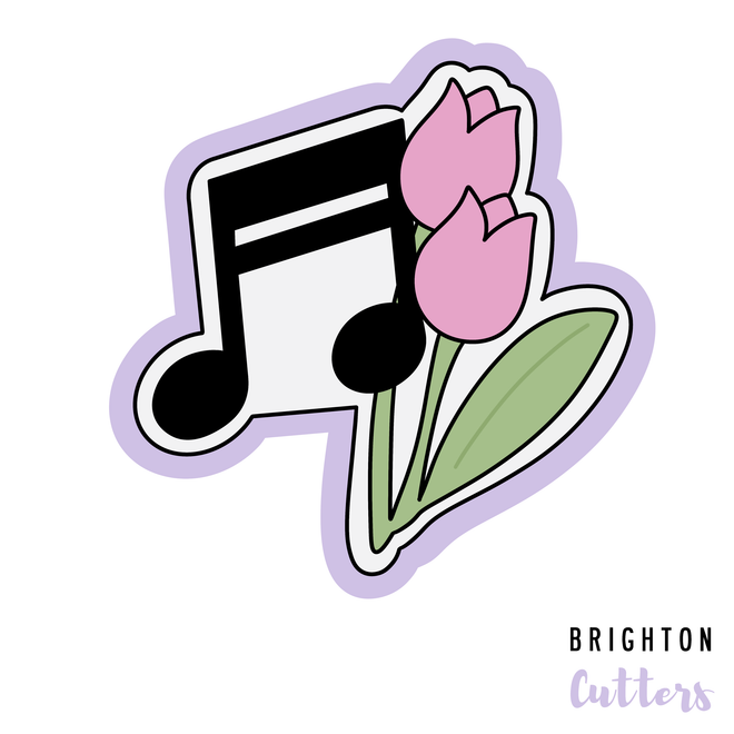 Tulips and Music Note Cookie Cutter