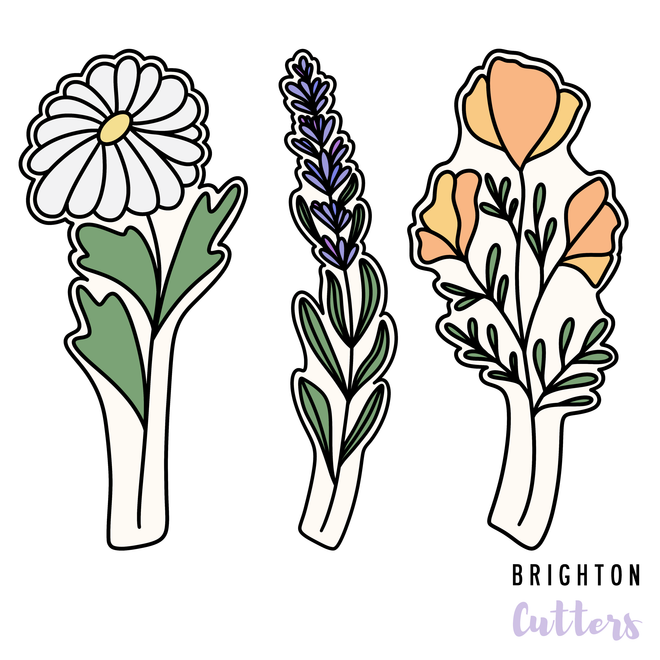 Long Stemmed Wildflower Cookie Cutters