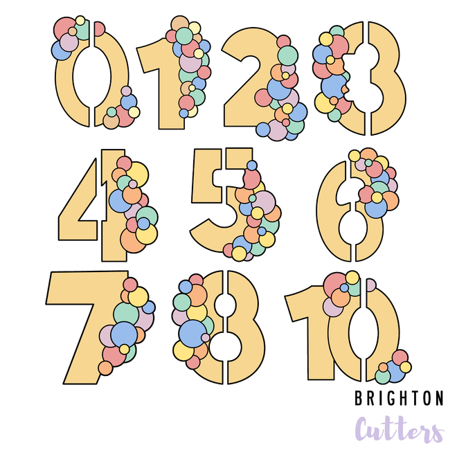 Balloon Garland Number Cookie Cutters