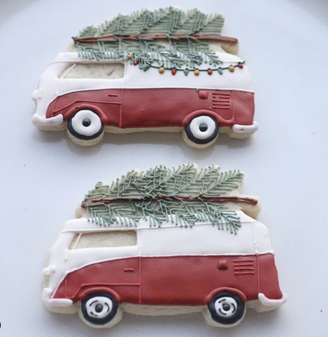 Vintage Camper with Tree Cookie Cutter