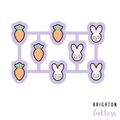 Tiny Bunny and Carrot Tic Tac Toe Multi-Cutter and Dough Popper