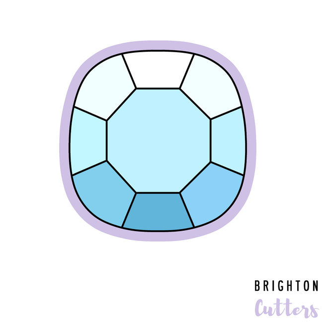 Cushion Cut Gem Shape (Nesting Cookie Cutters)