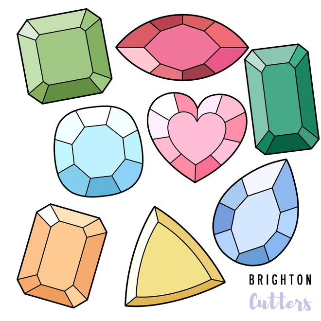 Gem Shapes Set of 8 Cookie Cutters