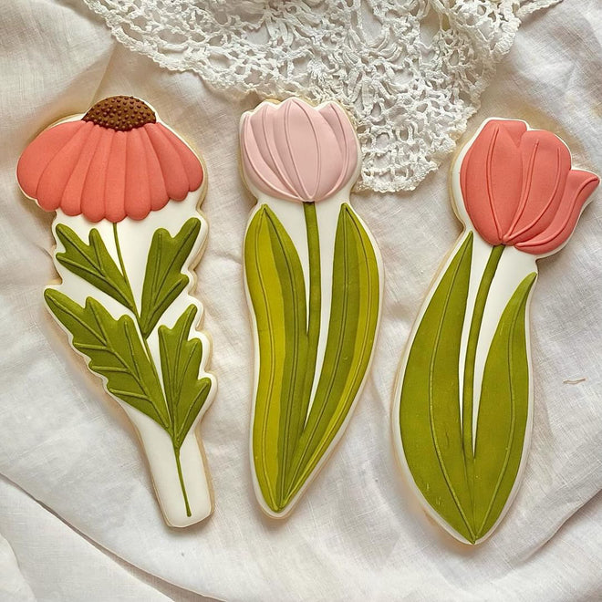 Long Stemmed Spring Flower Cookie Cutters