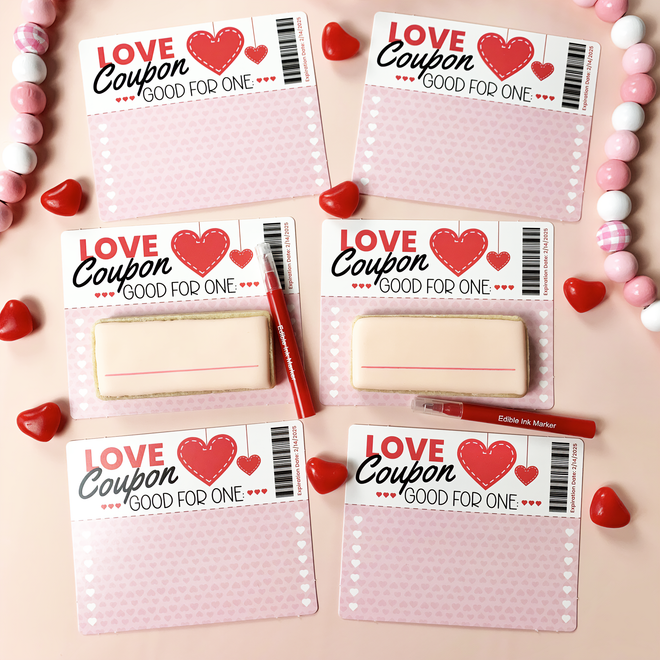 Love Coupon Cookie Cutter for Miss Cookie Packaging’s Love Coupon Greaseproof Backer