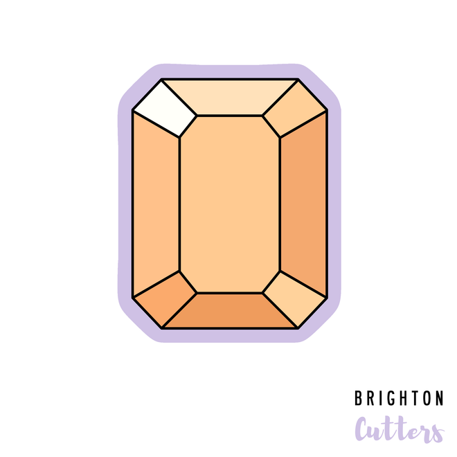 Radiant Cut Gem Shape Cookie Cutter