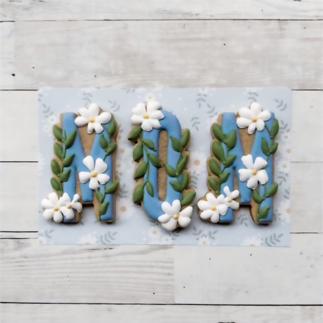 Floral MOM Letter Cookie Cutter Set