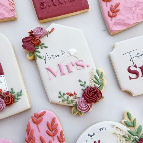 Floral Elongated Hexagon Cookie Cutter