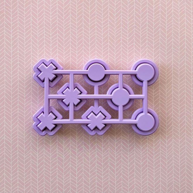 Tiny XO Tic Tac Toe Multi-Cutter and Dough Popper