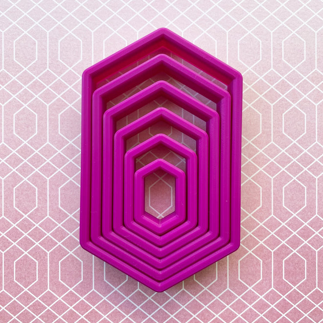 Nesting Elongated Hexagon Cookie Cutters