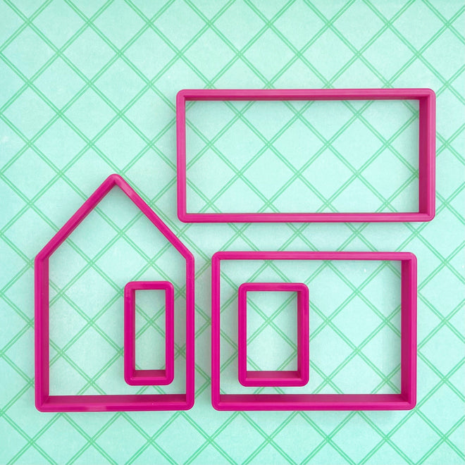 Simple Gingerbread House Cookie Cutter Set