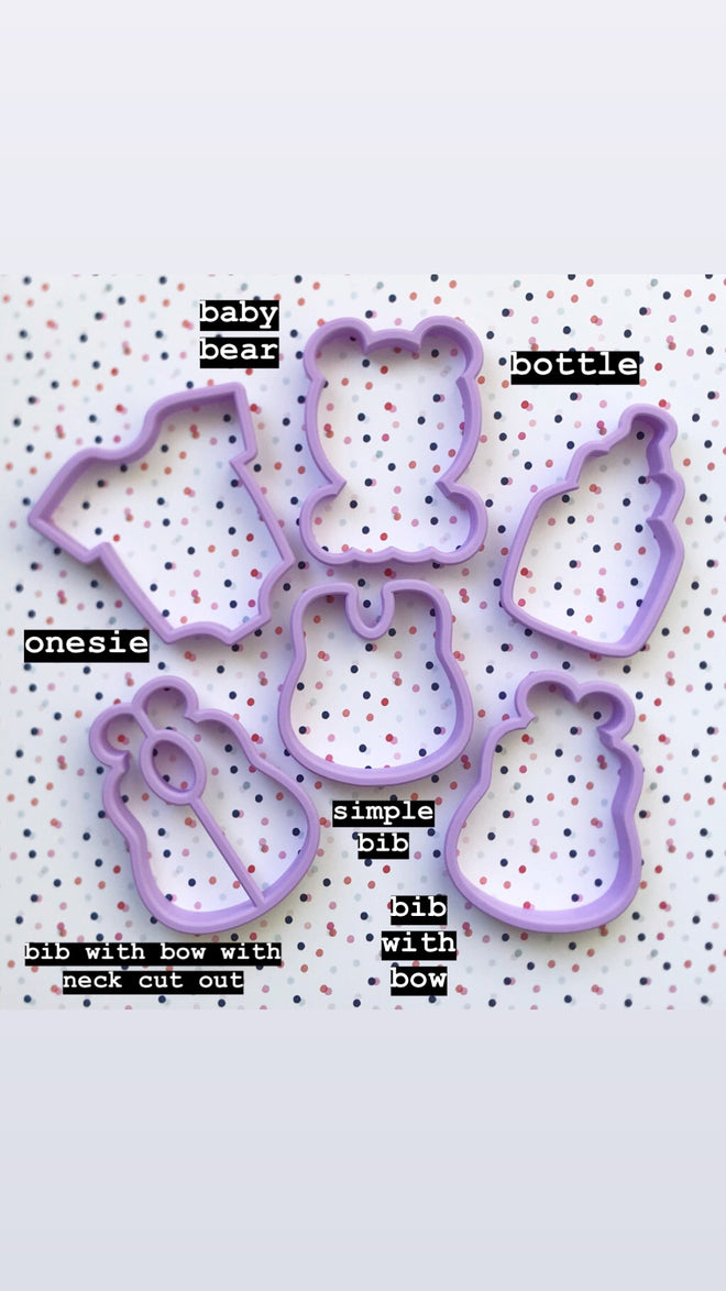 Baby Bib with Bow Cookie Cutters