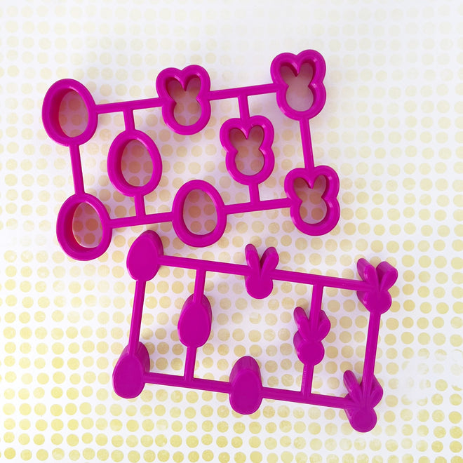 Tiny Bunny and Egg Tic Tac Toe Multi-Cutter and Dough Popper