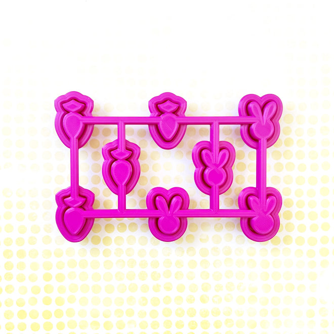 Tiny Bunny and Carrot Tic Tac Toe Multi-Cutter and Dough Popper