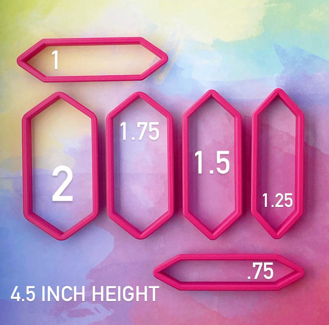 4.5 inch Elongated Hexagon Stick Cookie Cutters