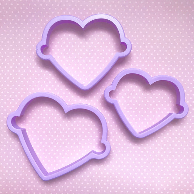 Double Scoop Ice Cream Heart Cookie Cutter