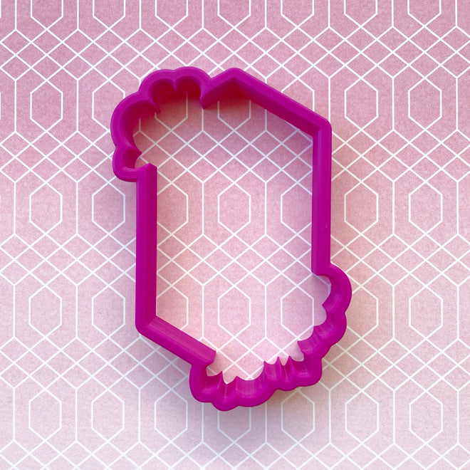 Floral Elongated Hexagon Cookie Cutter