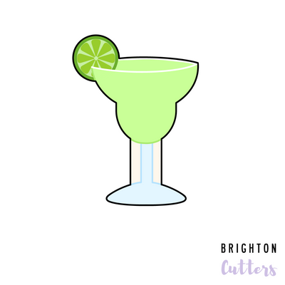 Margarita Glass with Lime Cookie Cutter
