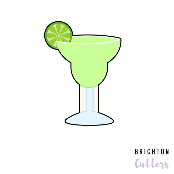 Margarita Glass with Lime Cookie Cutter
