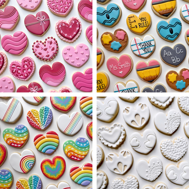 The Graceful Baker's Sweet Hearts & Rainbow Hearts Cookie Cutter