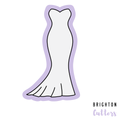 Asymmetrical Wedding Gown Cookie Cutter