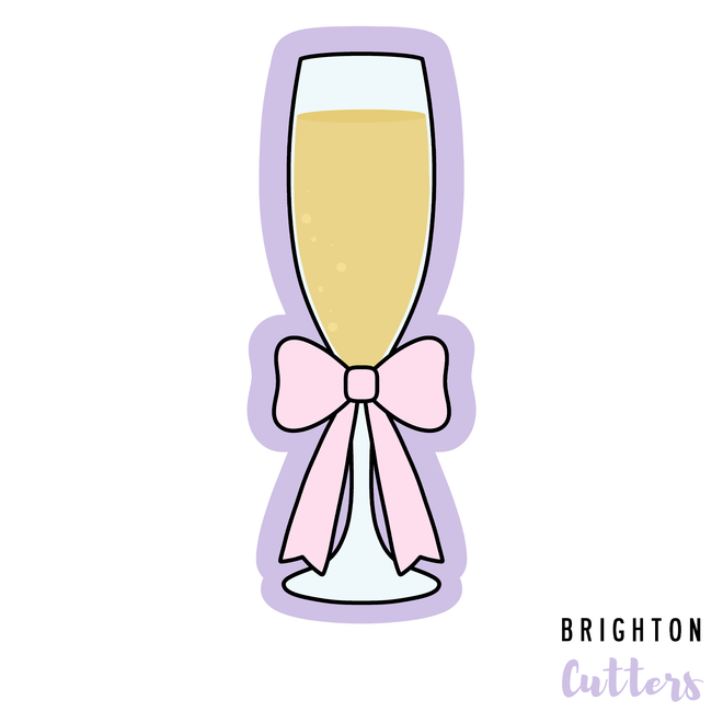 Champagne Glass with Bow Cookie Cutter