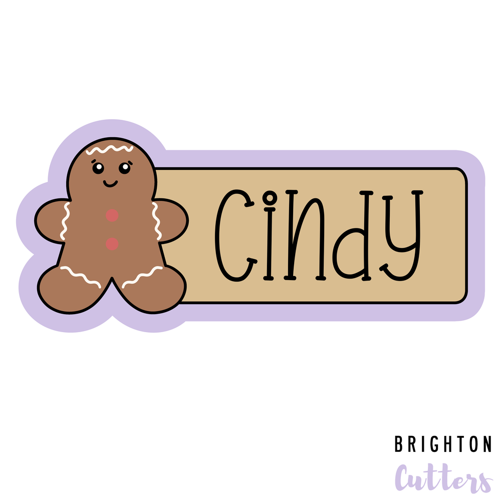 Gingerbread Name Plaque Brighton Cutters LLC