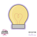 Light Bulb Cookie Cutter for Miss Cookie Packaging’s Light Up My Day Greaseproof Backer