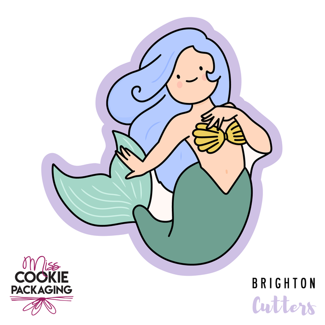Mermaid Cookie Cutter for Miss Cookie Packaging’s Mermaid for Each Other Valentines Backer