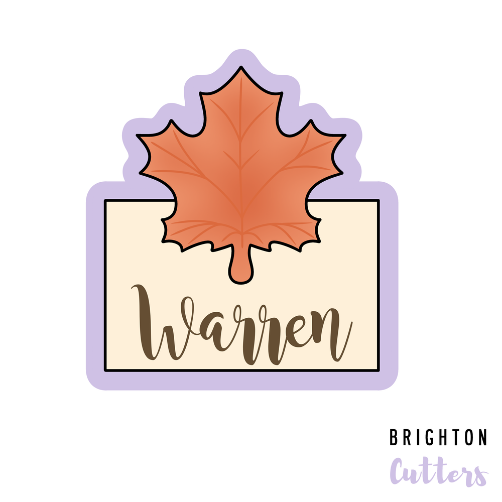 Maple Leaf Place Card Cookie Cutter Brighton Cutters LLC