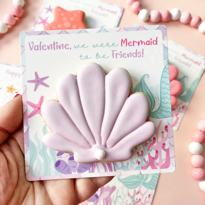 Shell Cookie Cutter for Miss Cookie Packaging’s Mermaid for Each Other Greaseproof Backer