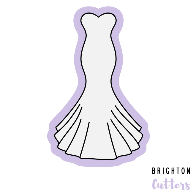 Mermaid Wedding Gown Cookie Cutter