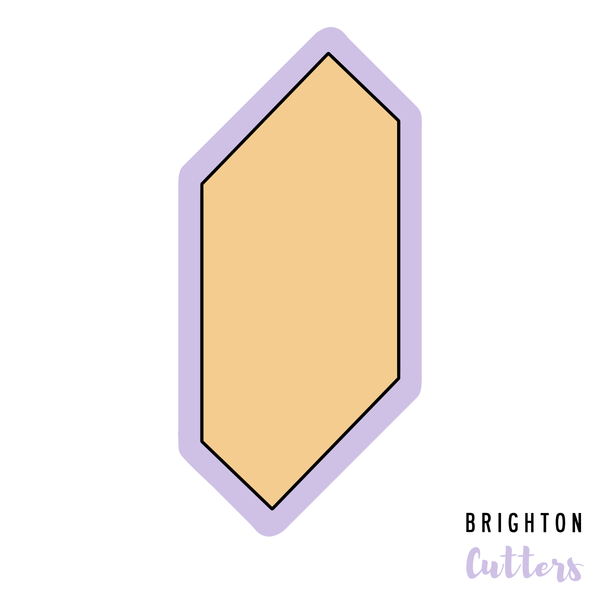 Elongated Slanted Hexagon 1 Cookie Cutter | Brighton Cutters LLC