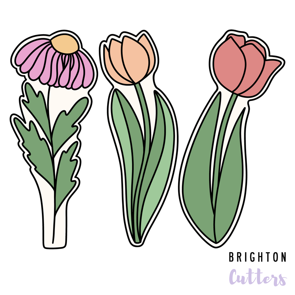 Cutter Page For Spring File Long Stemmed Spring Flower Cookie Cutters | Brighton Cutters LLC