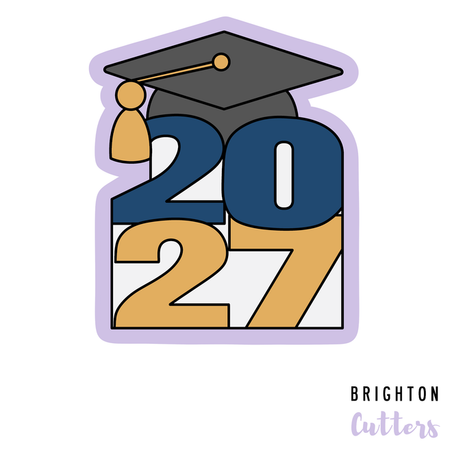 Tall Grad Year Plaque Cookie Cutter