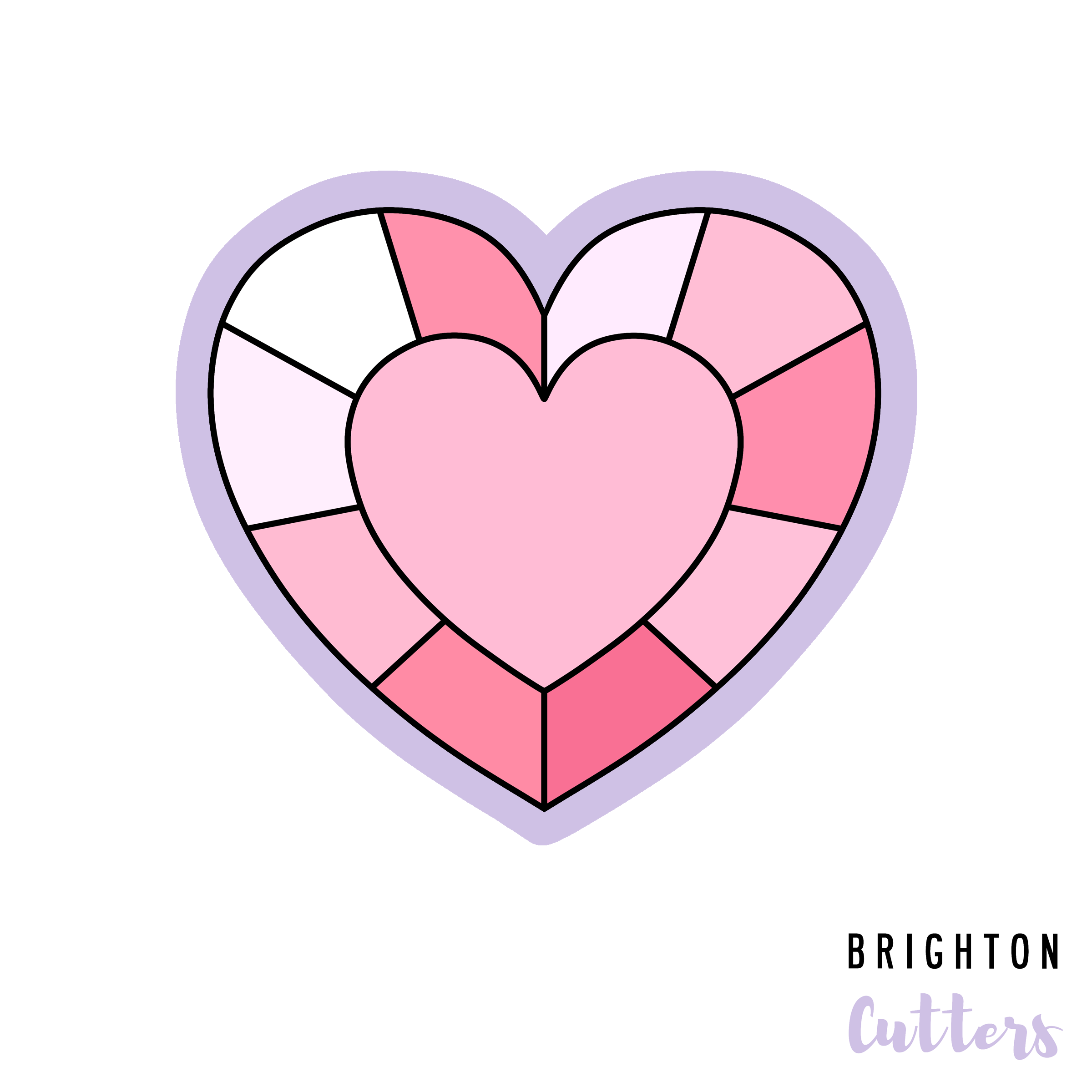 Heart Cut Gem Shape Cookie Cutter | Brighton Cutters LLC