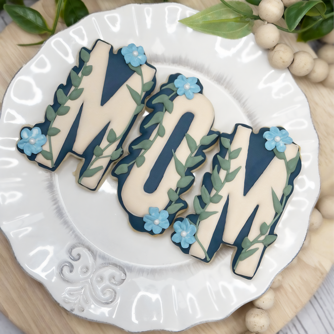 Floral MOM Letter Cookie Cutter Set